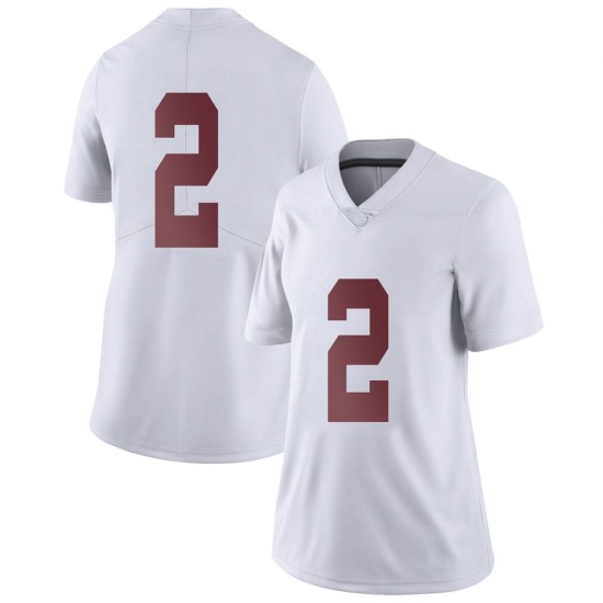 Alabama Crimson Tide Women's DeMarcco Hellams #2 No Name White NCAA Nike Authentic Stitched College Football Jersey KM16F25JD